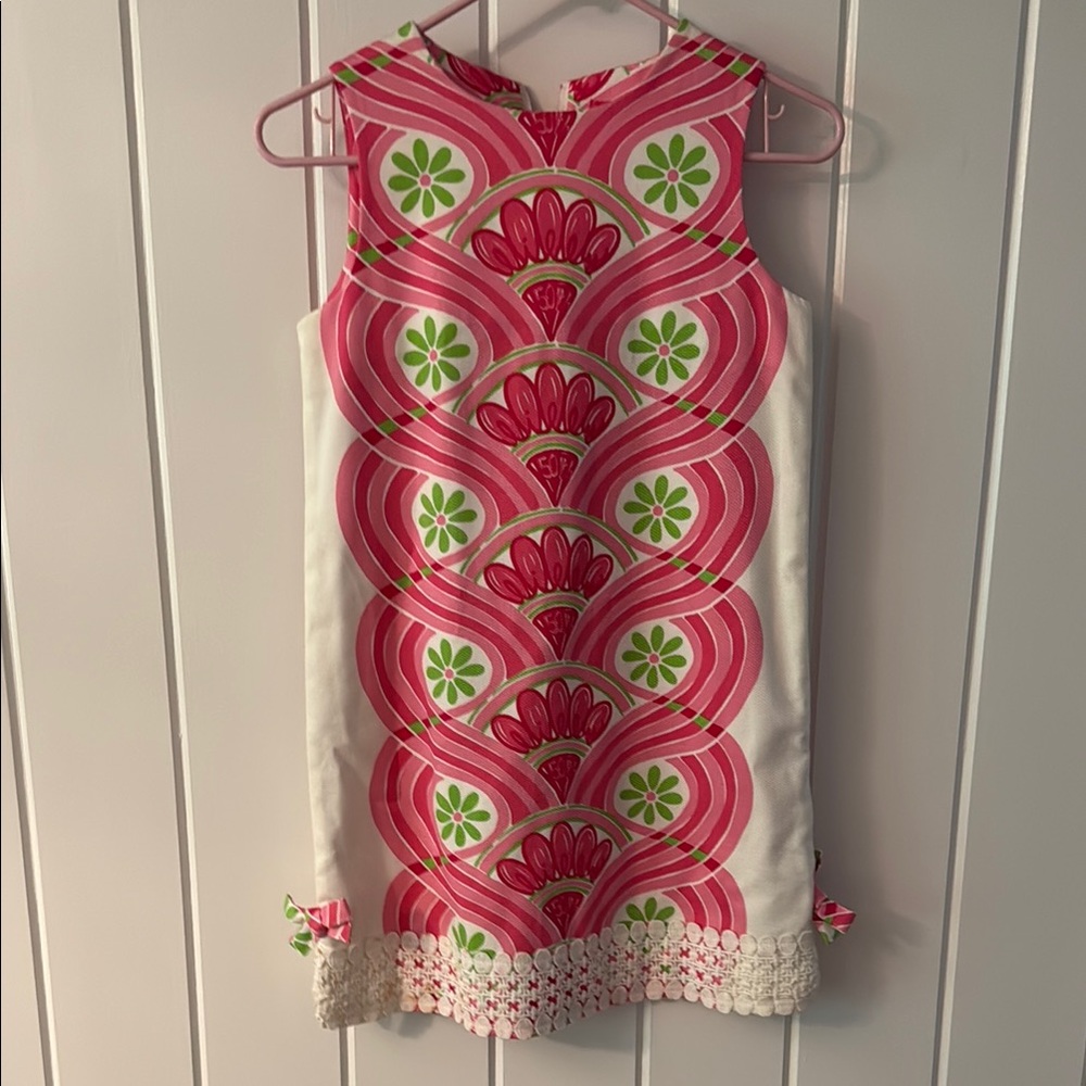 Pink and Green Floral Kids Dress